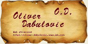 Oliver Dabulović vizit kartica